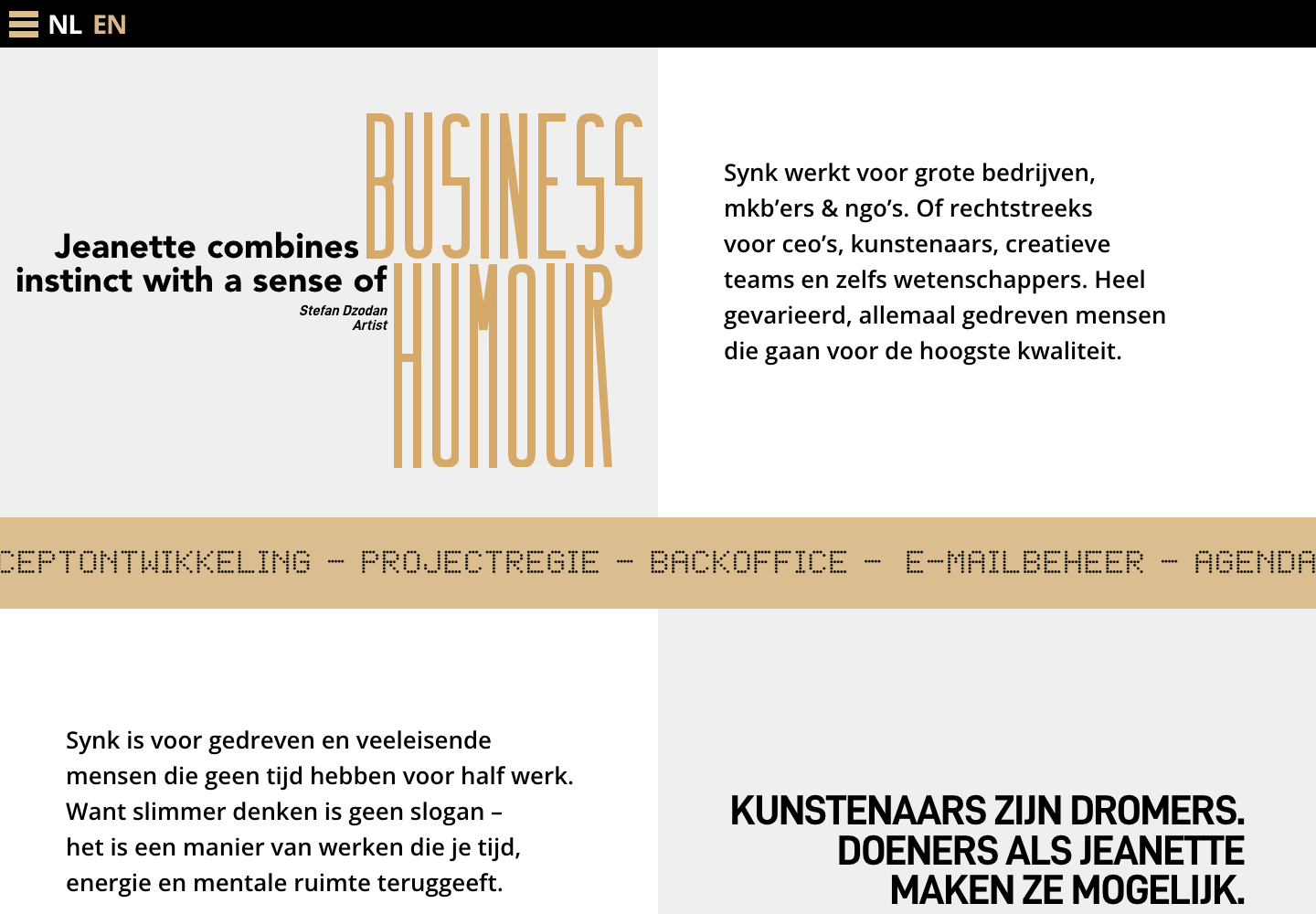 Screenshot van Synk by Jeanette, Business with a sense of humor